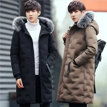 Новинка года для мужчин пальто верхняя одежда большой размеры высокое качество мужские парки куртки одноцветное Бизнес Длинные толст