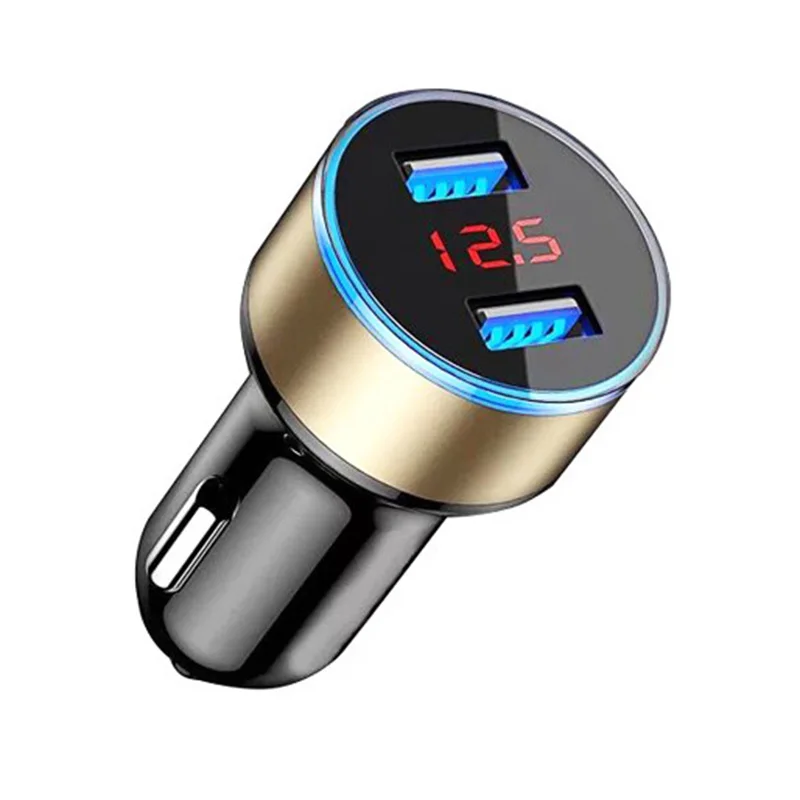 Dual USB 3.1A Car Charger USB Diagnostic/Voltmeter Gauge with Battery