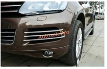 Chrome Mesh grille Grilles cover trim near front fog light lamp For VW Volkswagon Touareg 2011