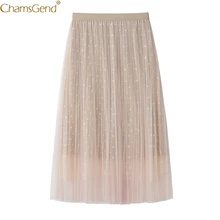 Летние юбки женские длинные юбки для женщин элегантные Двухслойные плиссированные RetroHigh Waist плиссированные однотонные длинные рубашки могут