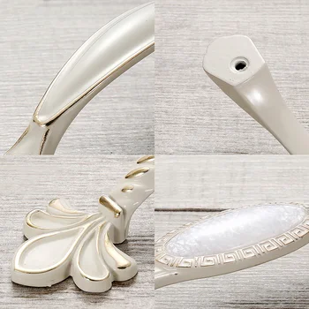 Ivory White Door Handles And Knobs For Cabinet Kitchen Cupboard Zinc Alloy Furniture Handles Dresser Drawer Pulls Hardware