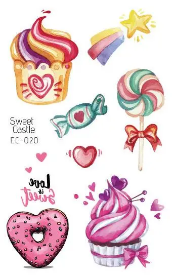 

Waterproof Temporary Tatoo Sticker Kids Fake Tattoo Summer Sweet Castle Tatouage Candy Flash Tatto Tattoos Stickers For Children