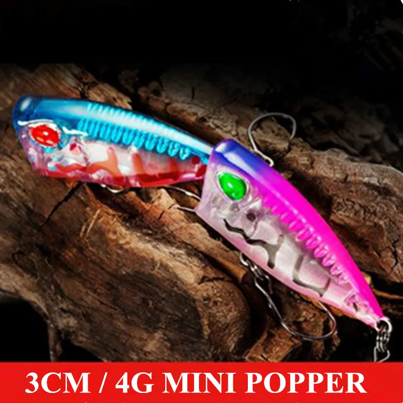 

Fishing Lures Popper 3CM 4G 10 Colors Fishing Lures 3D Eyes Bait Crankbait Wobblers Isca Poper Pesca Japan Tackle Baubles