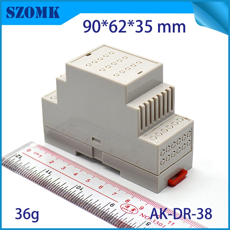 szomk plastic din rail power supply enclosure project box PLC plastic enclosure for electronics din rail junction housing (2)