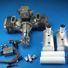 DLE170cc двойной бензиновый двигатель с электронным зажиганием и глушителем для RC самолета новейший