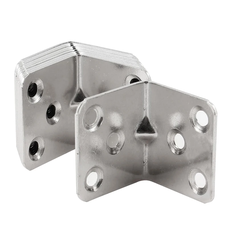 

Shelf Door 30mm x 38mm 90 Degree 6 Holes Corner Brackets Silver Tone 10 Pcs
