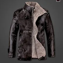 Зимняя теплая мотоциклетная кожаная куртка мужская повседневная брендовая куртка роскошный мех овечья кожа мужская шуба