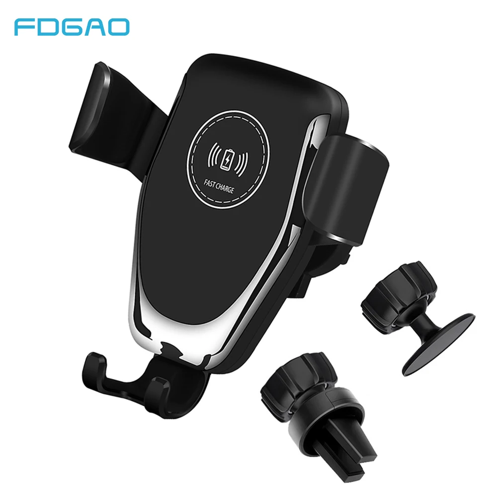 FDGAO Qi Car Wireless Charger for IPhone X XS Max XR 8 Plus Wireless Charging Stand for Samsung S8 S9 Note 9 Car Charger Holder