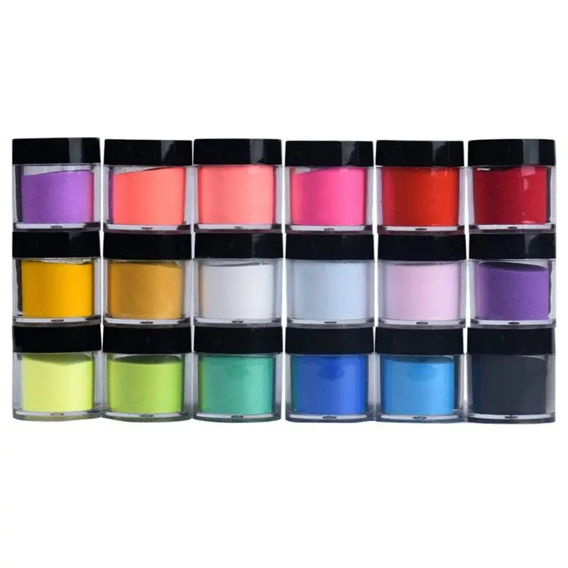 18 цветов ногтей Советы УФ гель-пудра дизайн пыли 3D DIY украшения набор - Цвет: random color
