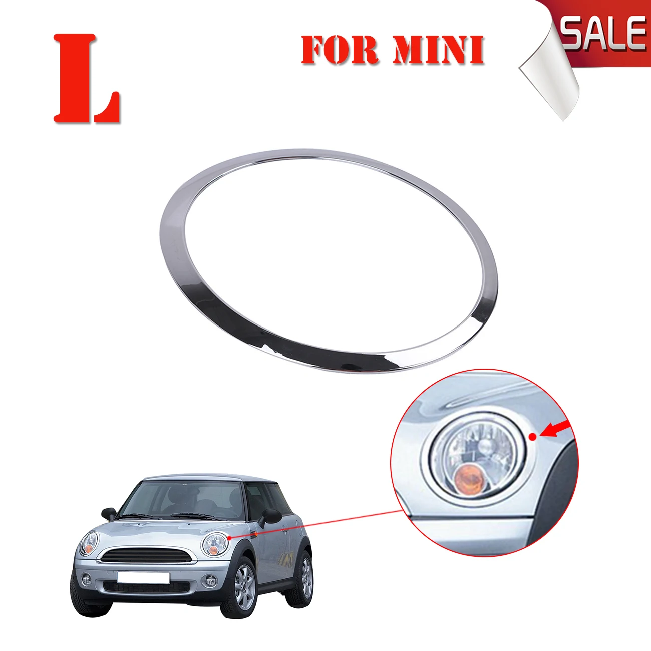 Left Side ABS Plastic Headlamps Rims Surrounds Covers Headlight Trim