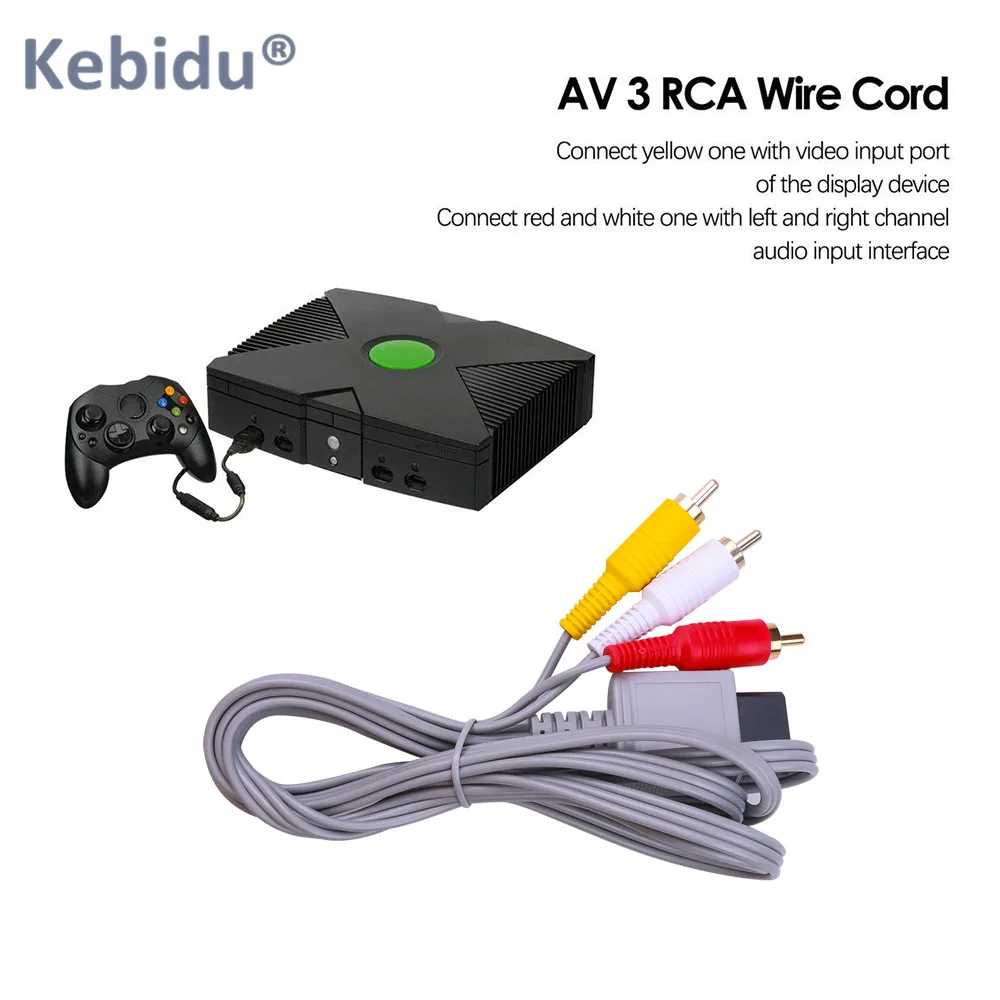 Kebidu 1,8 м Аудио Видео AV игровой кабель для nintendo wii композитный 3 RCA видео позолоченный кабель провод