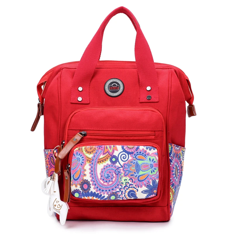 Fashion Designer Women Backpack Feminine Canvas Drawstring Black Travel