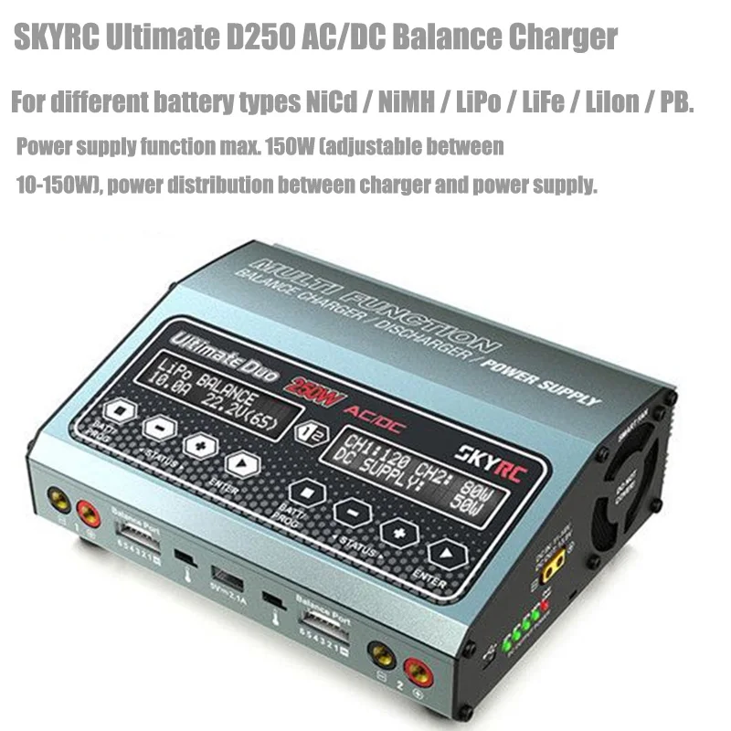 SKYRC Ultimate D250 250 Вт 10A 1 6S зарядное устройство переменного/постоянного тока для