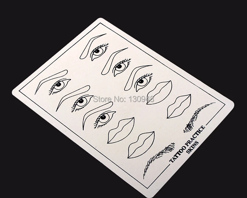 20 PCS Permanent Eyelid Eyebrow Lip Makeup Tattoo Practice Skin for Beginners Permanent Makeup tattoo practice