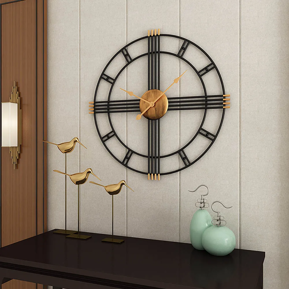 

1pcs Retro Metal Mute Wall Clocks Silent Clock Home Office Quartz Watch Wall Hanging Clock Round Wall Watch Decor