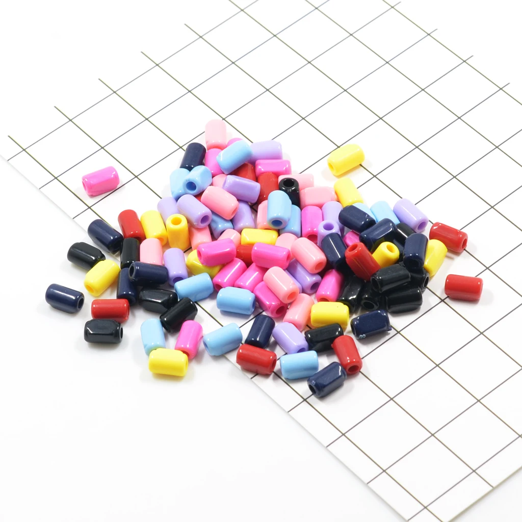 

100 Pieces Multicolor Rubber Connector Beads Hair Rope Cord End Beads 2mm