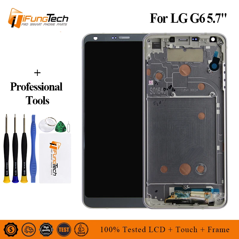 

10PCS A+ LCD For LG G6 Display Touch Screen with Frame For LG G6 LCD Display Replacement H870 H870DS H873 H872 LS993 VS998 US997