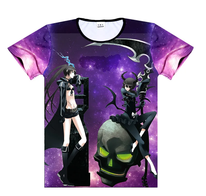 Бесплатная доставка Аниме Манга Black Rock Shooter футболка Для женщин мужчин Косплэй Mesh