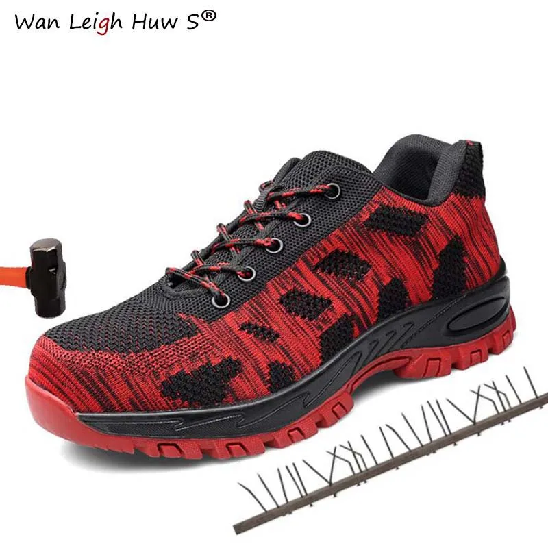 

Size 37-46 Men Steel Toe Work Safety Shoes Lightweight Breathable Industrial Construction Anti-smash Work Boots for Men