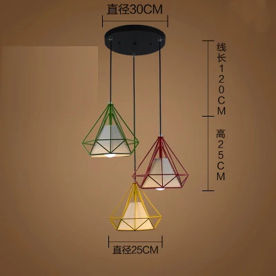 Современный подвесной светильник в клетку, железный минималистичный ретро скандинавский Лофт пирамида, подвесной светильник, металлическая Подвесная лампа E27 для помещений ZDD0004 - Цвет корпуса: Q