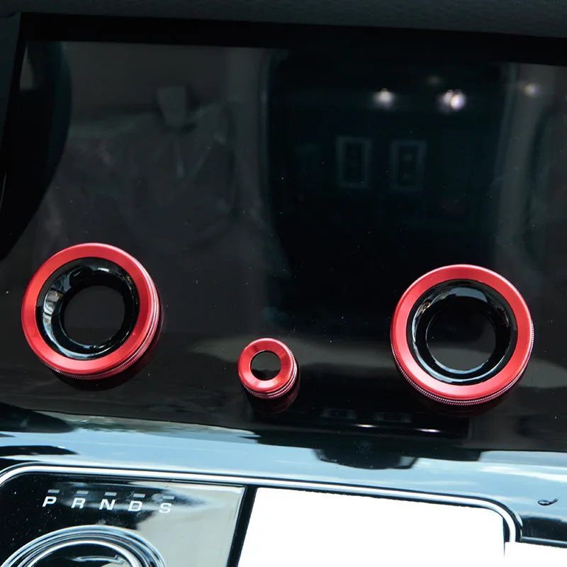 

For Range Rover VELAR 2017-2019 Aluminum alloy Car Central Air Conditioning Volume knobs Ring Trim For RR Evoque 2019 2020