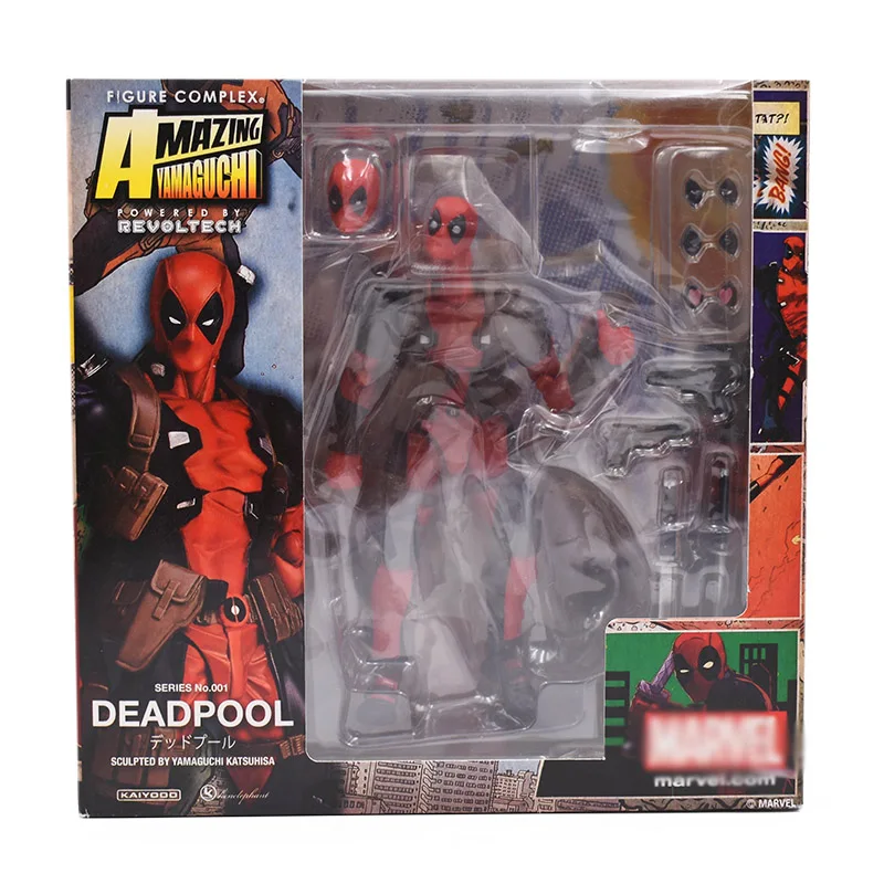 X men Super Hero Amazing Yamaguchi Deadpool фигурка ПВХ фигурка Коллекционная модель Рождественский подарок игрушка для детей - Цвет: with  box