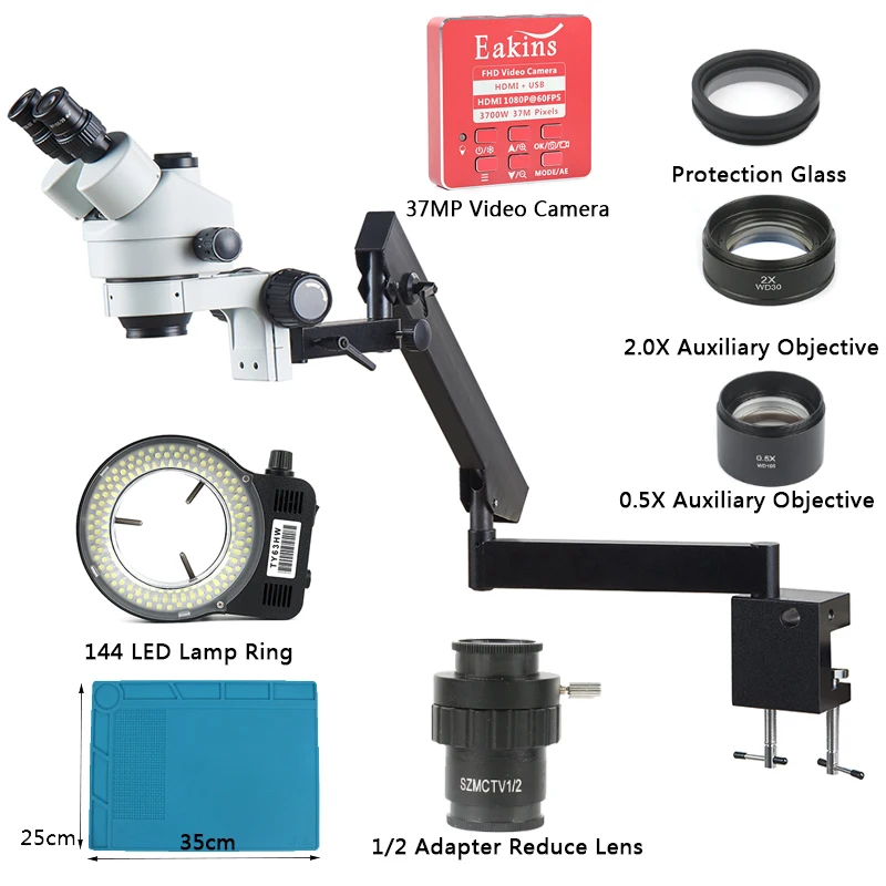3.5X-90X артикуляционный кронштейн, зажим, зум Simul, фокусное расстояние, промышленный Тринокулярный Стерео микроскоп+ 37MP 1080P HDMI видеокамера