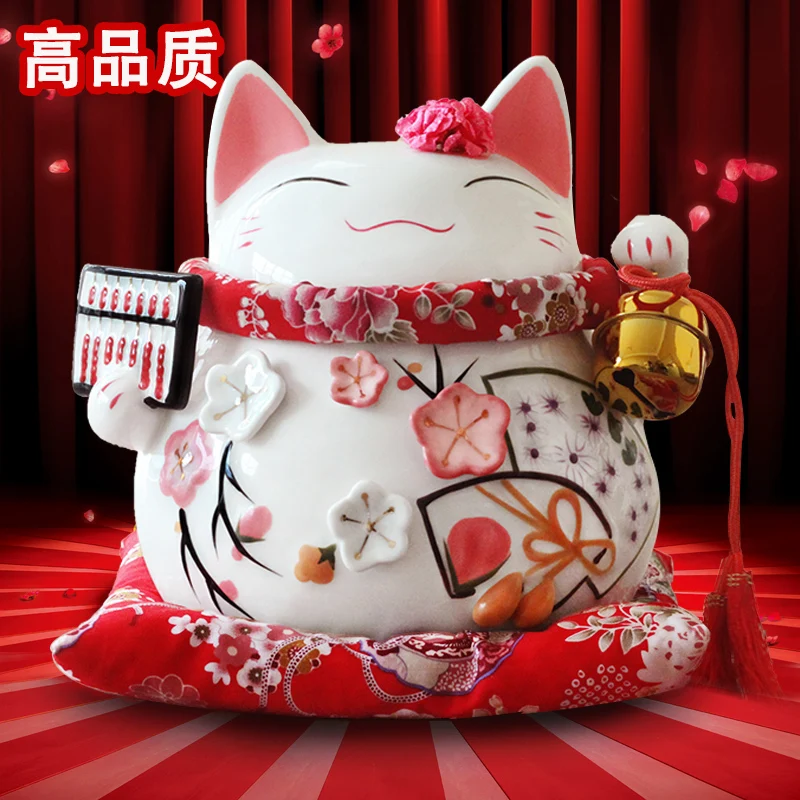 

Lucky Cat gold ornaments large lovely ceramic decoration gift shop opened genuine Piggy Bank Authentic Japanese money storage