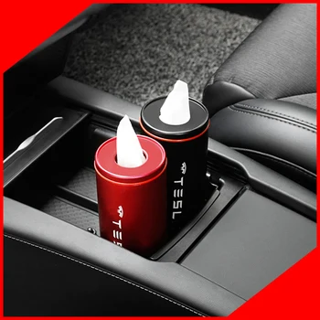 

A Little Change Car tissue box creative paper tube tray modification for Tesla Model S X 3