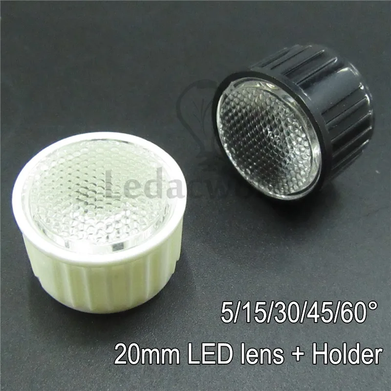 Buy 50 set 20mm LED Optical Lens + White Lens Holder
