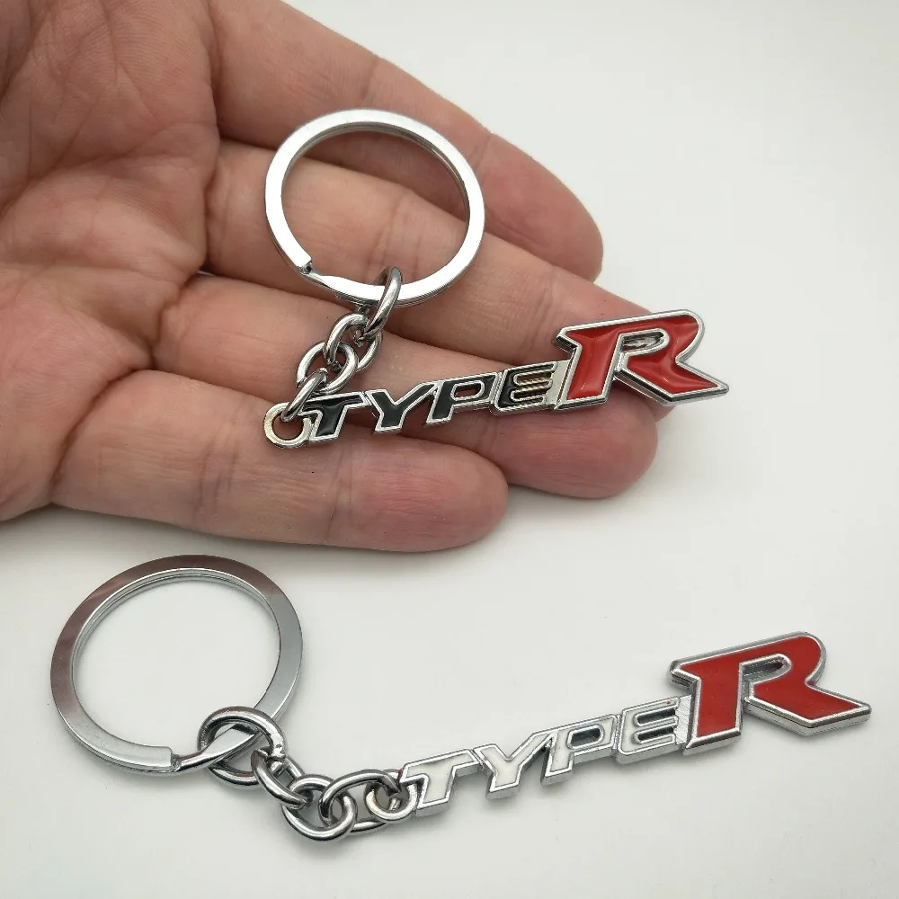 

1pcs NEW Alloy Metal Keyring Keychain TYPER TYPE R Logo for HONDA KIA Mugen Auto Rear Trunk Tail Key Ring Car-Styling