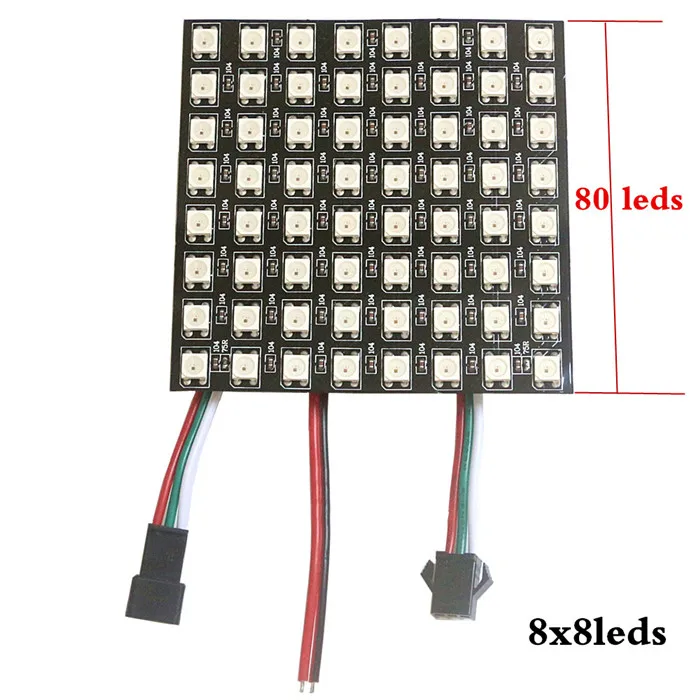 WS2812B светодиодный пиксельный светильник рекламная панель дисплея цифровой гибкий экран 5050 RGB Dream color 8x8 16x16 8x32 пикселей панель - Испускаемый цвет: 8x8 64leds