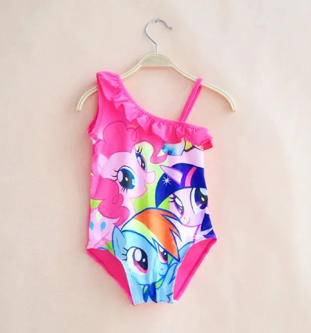 Окончательная распродажа! Слитный купальник для девочек с изображением маленькой лошади; детский летний купальник; пляжная одежда для девочек 2-10 лет; Swimsuit-K293 для девочек - Цвет: K293 Rose