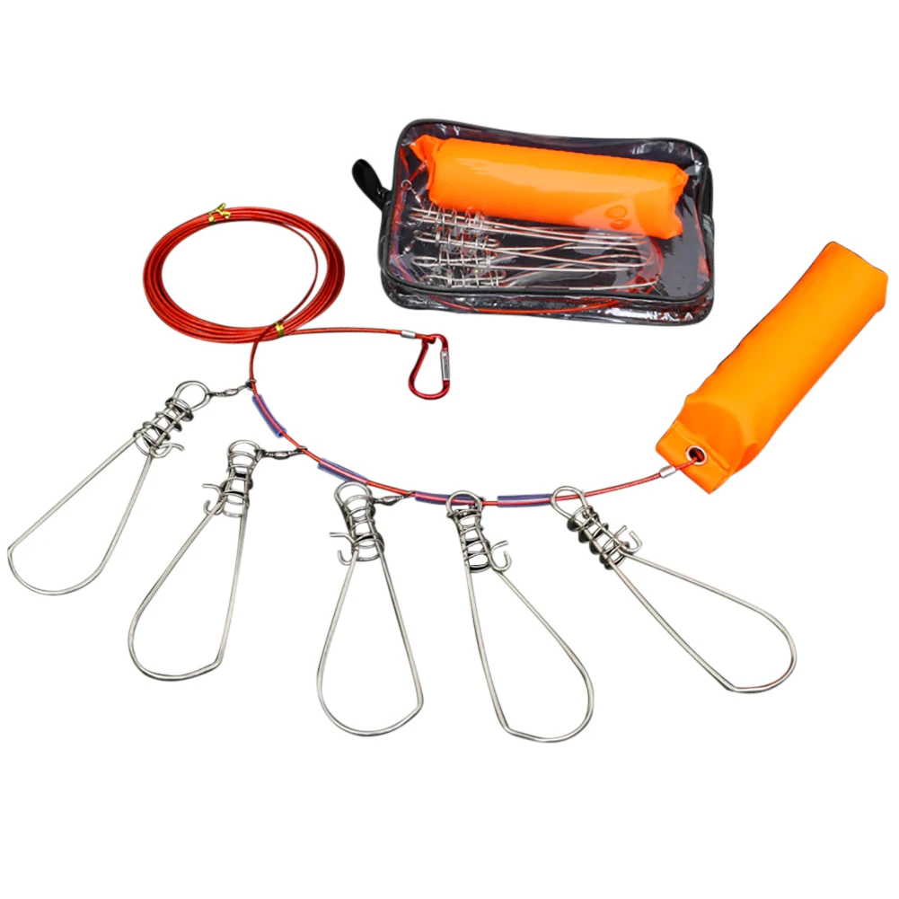 кукан mifine r11. трос 3,5 м, d-2 мм, 7 круг. кукан scorpena механический веревочный. (трос) 5-ти карабиновый. кукан 5 карабинов с поплавком.