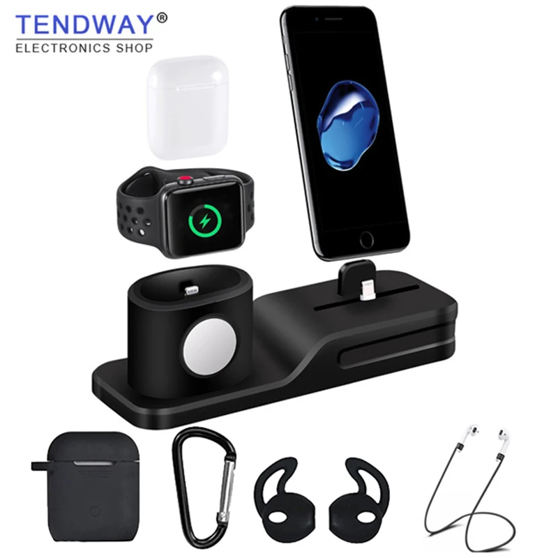Tendway 3 в 1 Мобильный Phond держатель для Iphone 7 8 X силиконовая подставка телефона 6 док