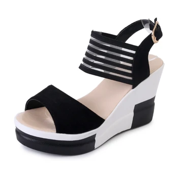 

Ho Heave Platform Wedges Patchwork Summer Shoes Female Breathable Buckle Strap Sandals Women Fashion Non-slip Platform Shoes