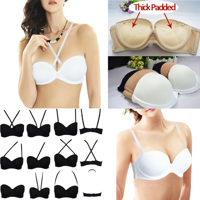 Sexy Wedding Multiway Underwear Add 2 Cup Supper Padded Push Up Bra  Strapless Bras Underwear Size