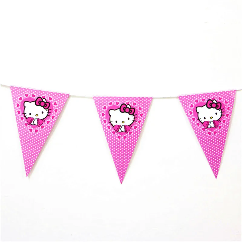 50 шт./80 шт. одноразовая посуда набор чашек тарелка флаг мультфильм hello kitty Baby Shower Детские баннеры для декораций на день рождения