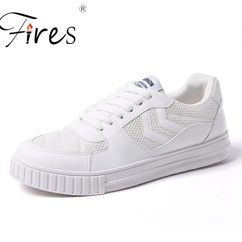 Повседневная обувь для воздухопроницаемые кроссовки для мужчин мягкая удобная прогулочная Мужская обувь уличная прогулочная обувь Большие размеры мужские спортивные туфли - Цвет: Белый