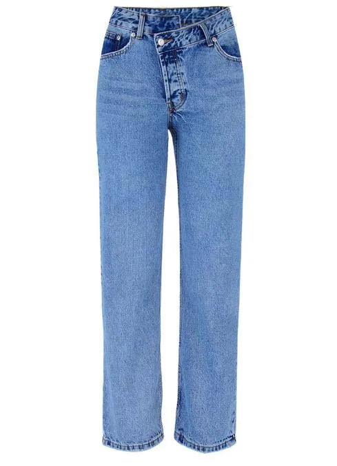 Новое поступление Женские повседневные свободные прямого кроя джинсовые узкие брюки джинсы с высокой талией женские нестандартные брюки полной длины D201 - Цвет: Blue