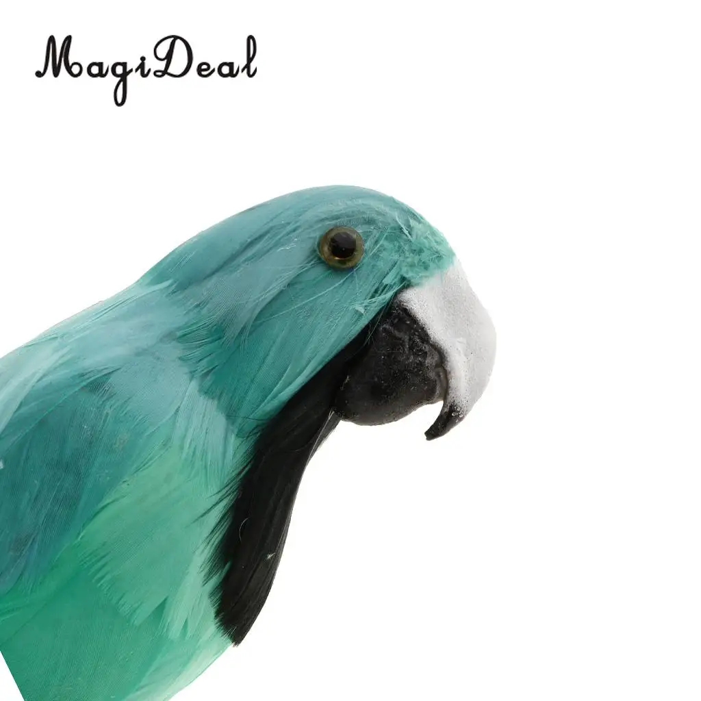 12'' / 30cm Decorative Feather Parrot Model Artificial Bird Statue Macaw Figurine Fancy Dress Props Garden Lwan Tree Decor