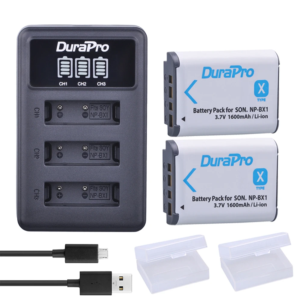 2pc NP-BX1 NP BX1 NPBX1 Battery + LED 3 Port USB Charger For SONY DSC RX1 RX100 RX100iii M3 M2 WX300 HX300 HX400 HX50 HX60 GWP88 - ANKUX Tech Co., Ltd