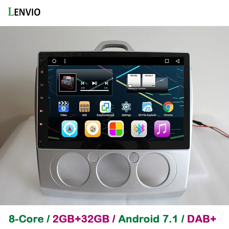 Автомобильный DVD плеер Lenvio DAB + 10 2 дюйма ОЗУ ГБ 32 Android 7 1 GPS навигация для Ford Focus 2007 2008
