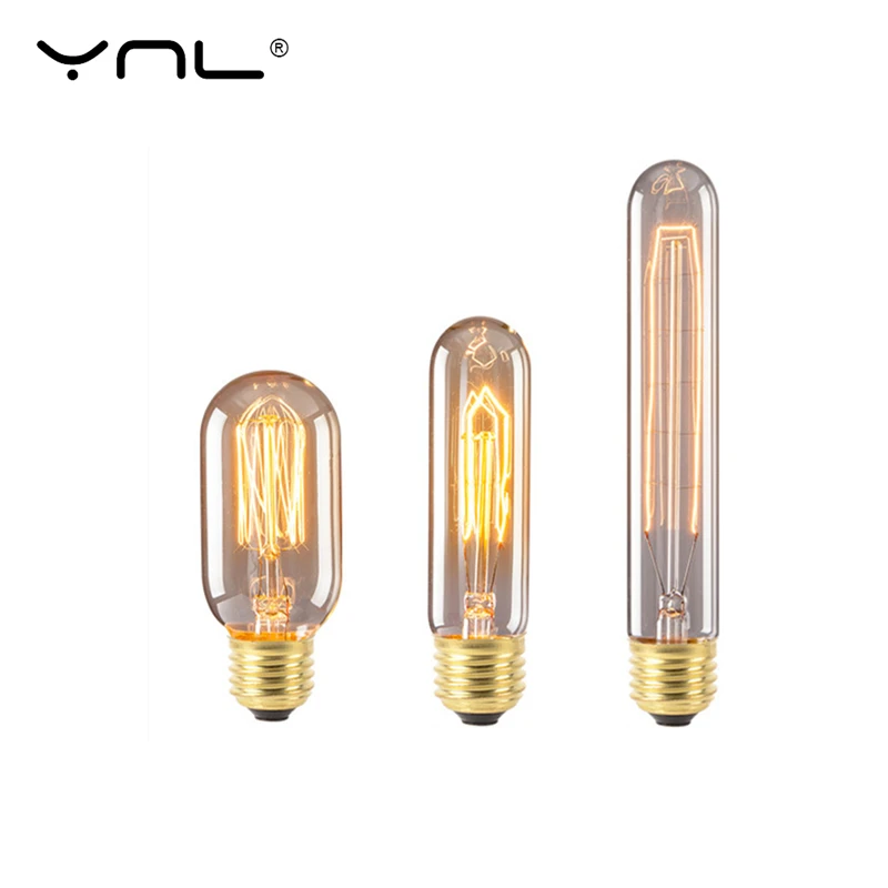 

YNL Retro Edison Bulb T185 T10 T45 40W E27 220V Filament Incandescent vintage edison lamp pendant chandelier lights decoration