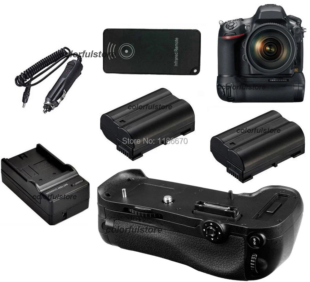 

Hot Sale Battery Hand Grip Holder Pack Vertical Shutter For Nikon D800 D800E Camera as MB-D12+IR Remote +2 x EN-EL15+Car Charger