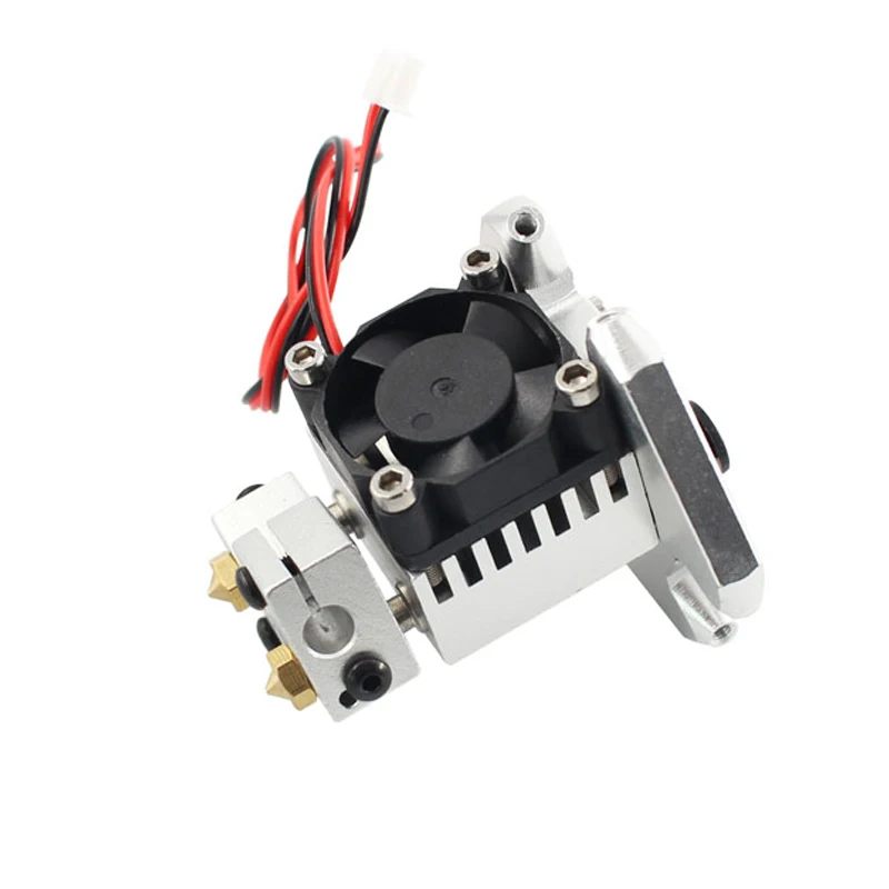 

3D Printer V6 Dual Head Extruder with Fisheye Effect and Fan hotend Kit for 1.75mm filament 0.4mm nozzle