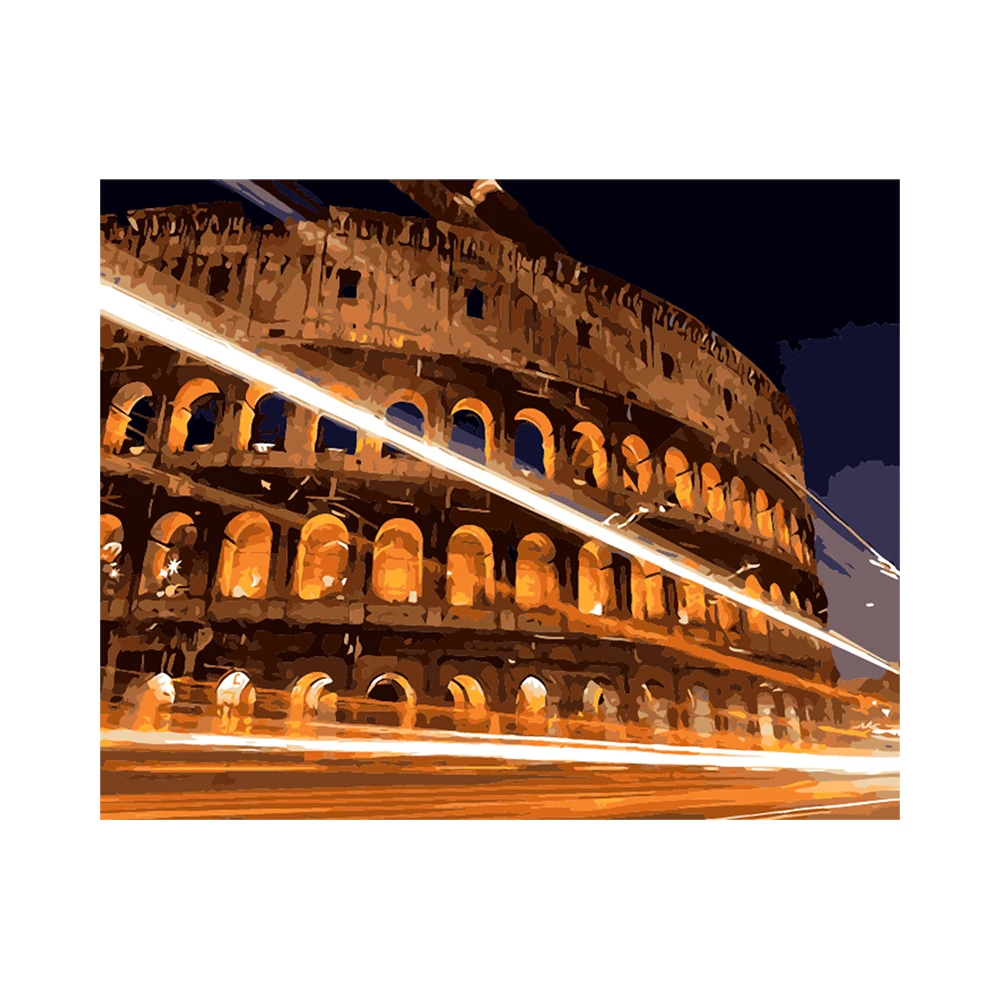 Paintings By numbers On canvas Rome Style Landscape Canvas Picture Abstract Color Modern Painting Numbers Wall Art Decor | Дом и сад