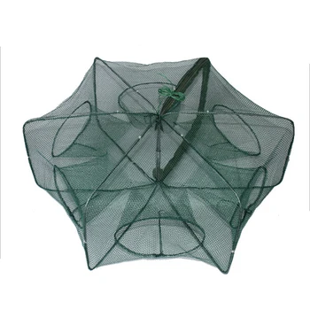 

Portable 6 Holes Folded Hexagon Fishing Net Network Casting Crayfish Catcher Fish Trap Shrimp Catcher Tank Cages Mesh Nets