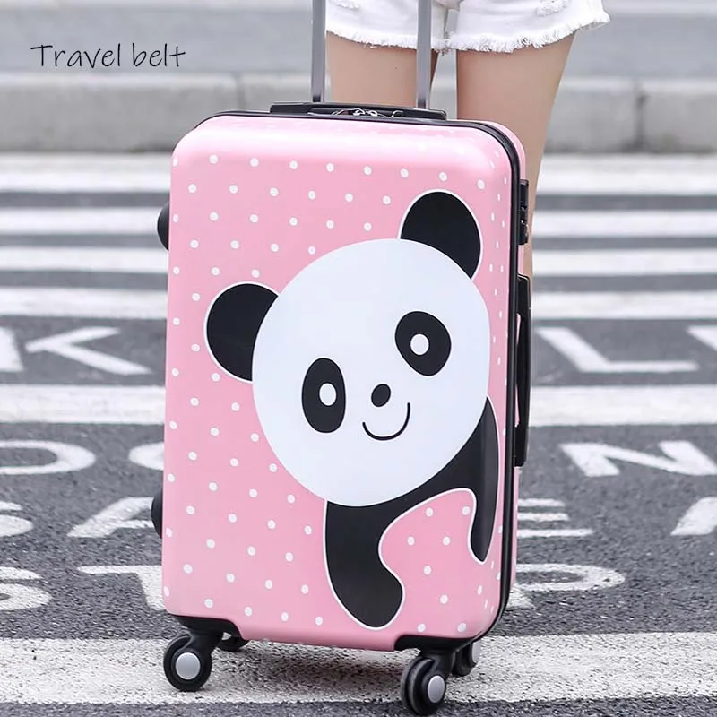 Мультяшная панда, Детский чемодан на колесиках, брендовые дорожные сумки, милые дорожные чемоданы на колесиках