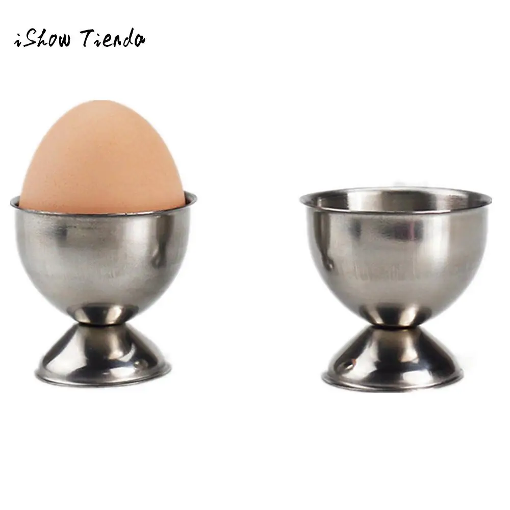 Set 4 White Porcelain Cup Hard Boiled Egg Stand Cups Holders Stands